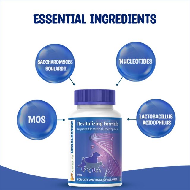 Neocleotide ingredients including saccharomyces boulardii, MOS, lactobacillus, and nucleotides