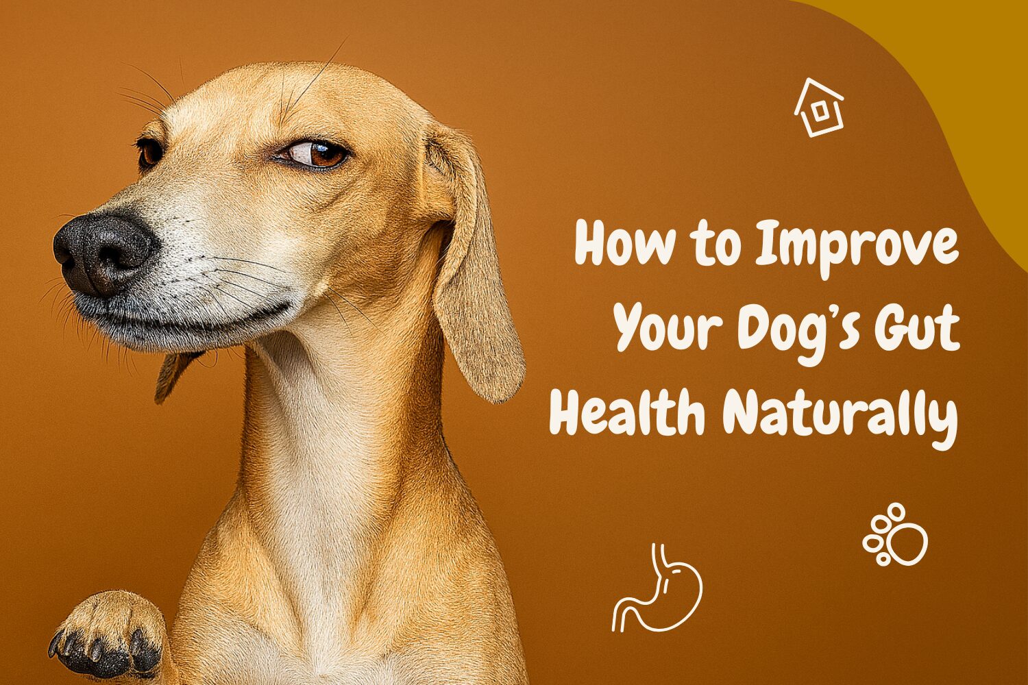 Dog eating healthy food with probiotics and fresh ingredients for gut health improvement